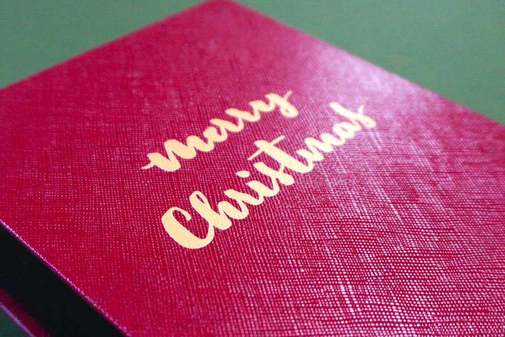 ブック式の貼り箱　メリークリスマス　UVプリント　ギフトボックス